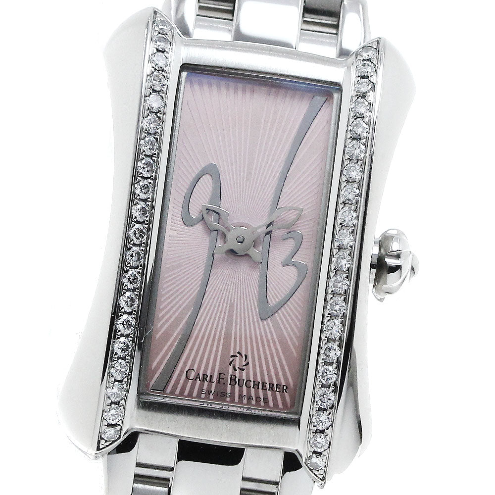 CARL F.BUCHERER Alaclea 10703.08 Diamond Bezel pink Dial Quartz Ladies_816276