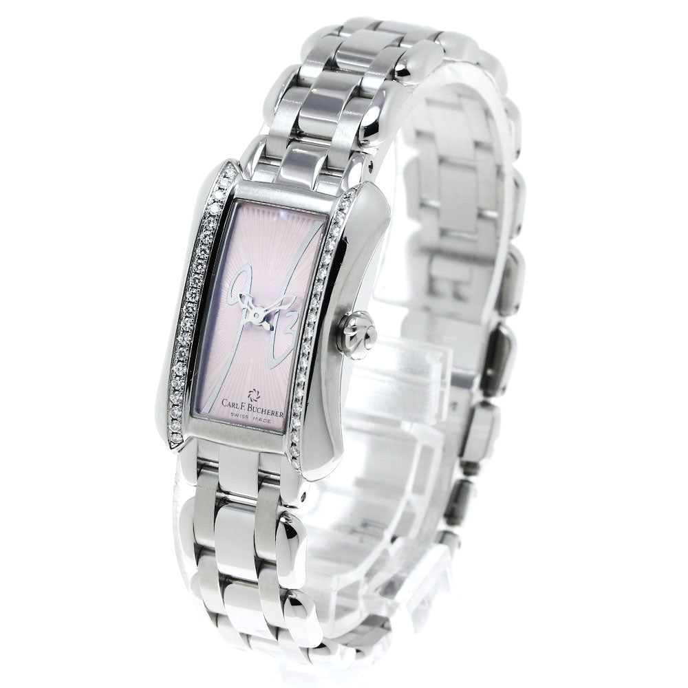 CARL F.BUCHERER Alaclea 10703.08 Diamond Bezel pink Dial Quartz Ladies_816276