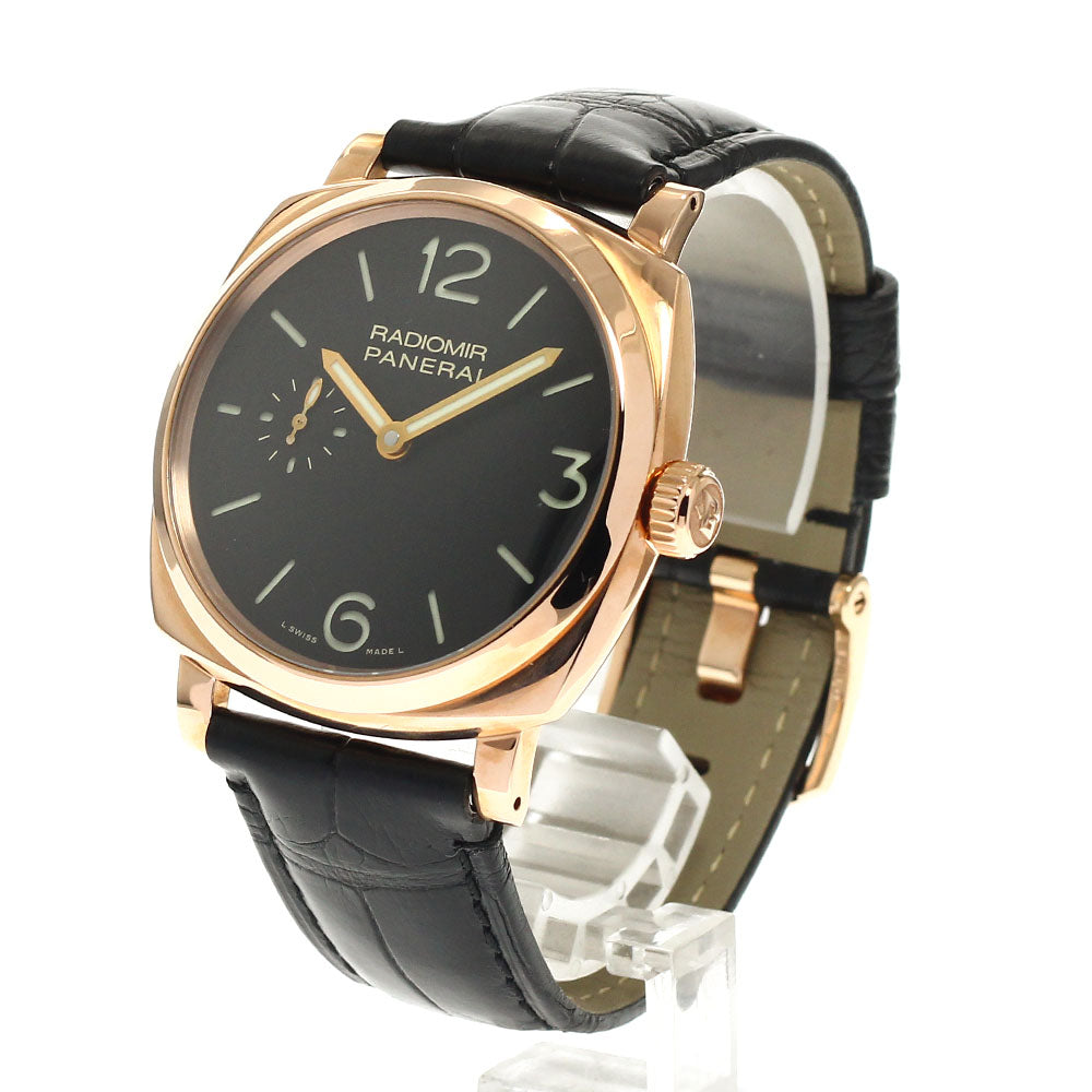 PANERAI Radiomir 1940 3 Days Oro Rosso PAM00575 K18RG black Dial Hand Winding Men's Watch_816472