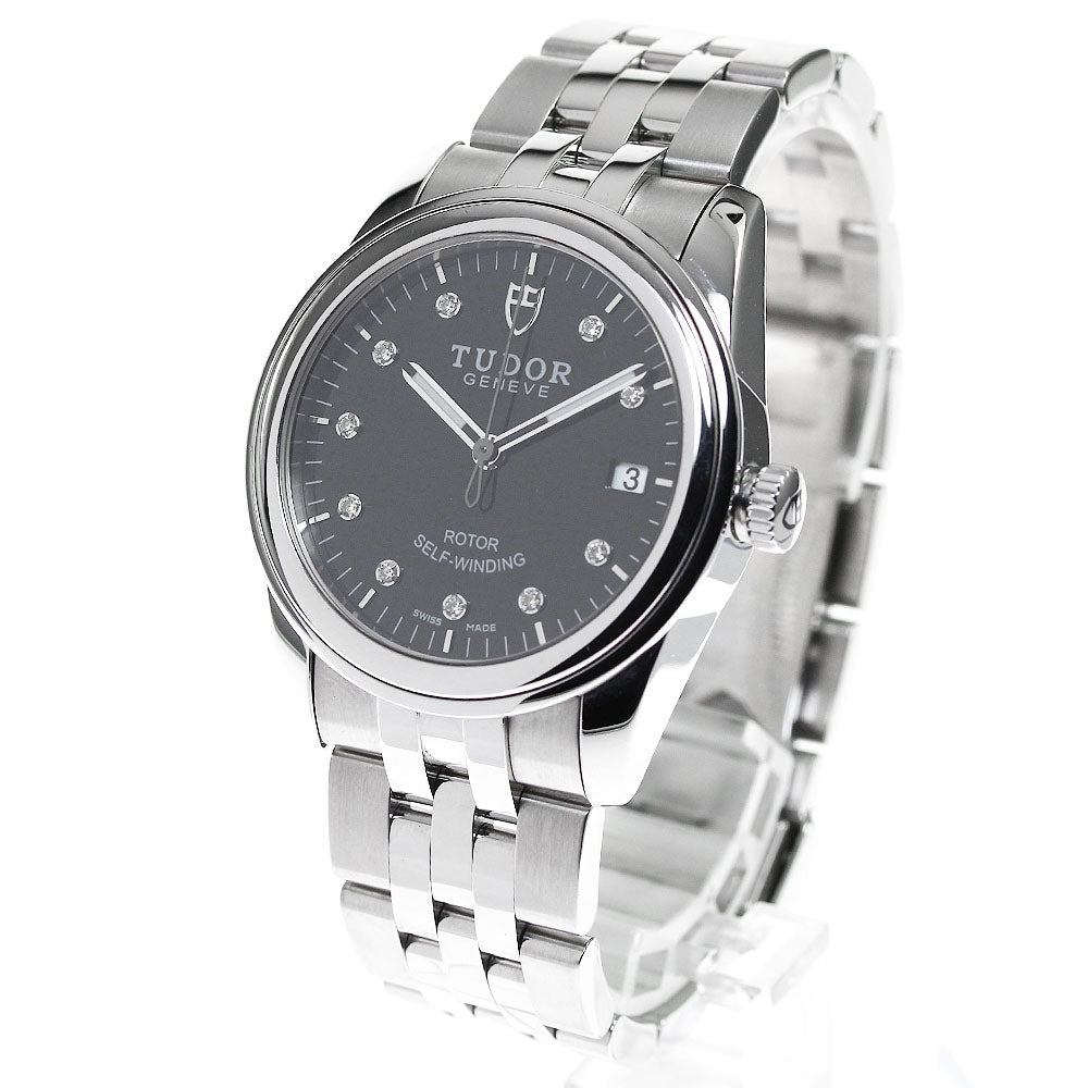 TUDOR Glamour 55000 10P Diamond Date black Dial Automatic Men's Watch_816510