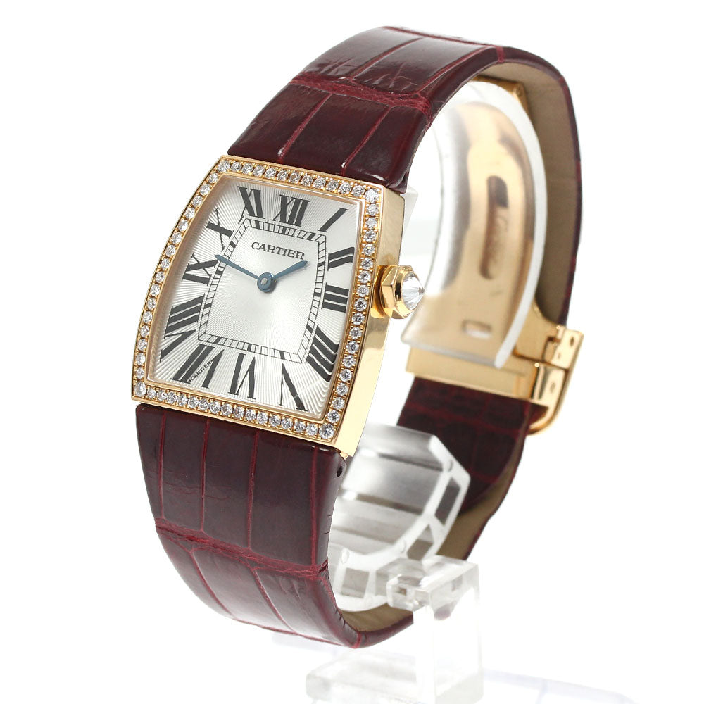 CARTIER Ladonia WE600551 K18PG diamond bezel Silver Dial Quartz Ladies Watch_816525