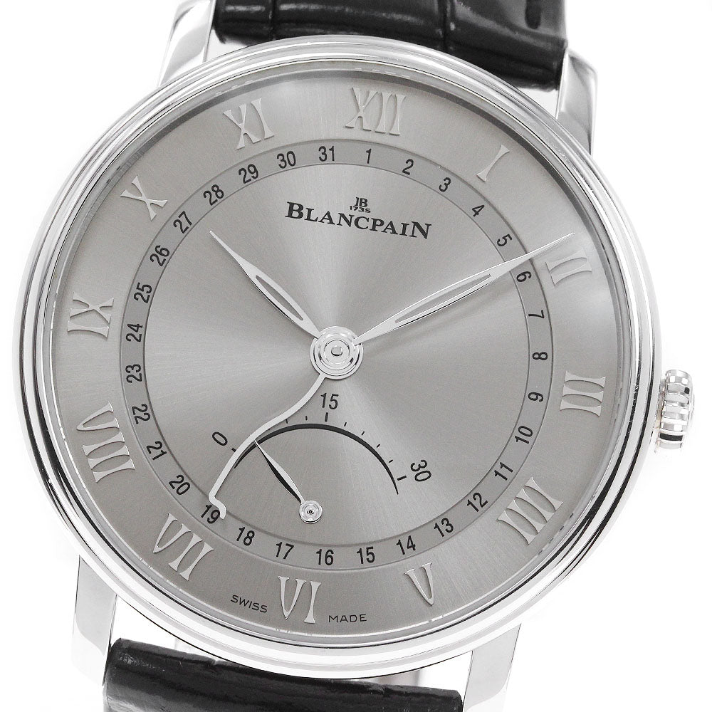 Blancpain Villeret Ultra Slim 6653 K18WG Retrograde Pointer Date Silver Dial Automatic Men's Watch_816558