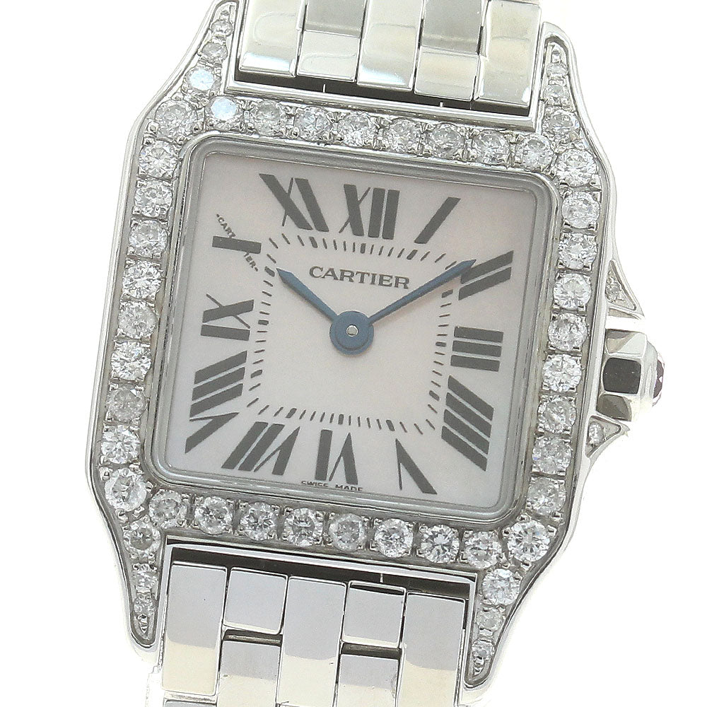 CARTIER Santos demoiselle W2507525 After diamond bezel Pink shell Dial Quartz Ladies Watch_816578