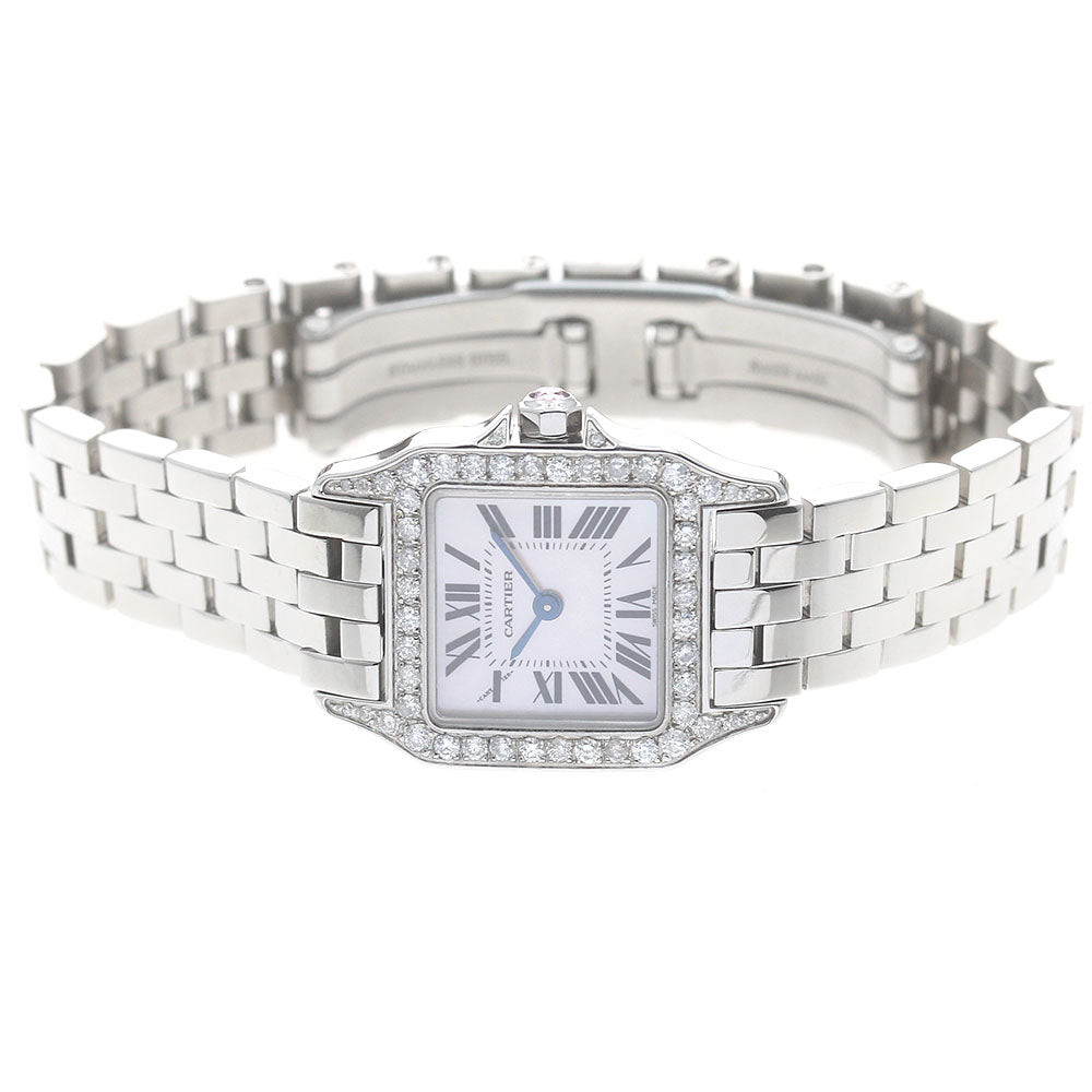 CARTIER Santos demoiselle W2507525 After diamond bezel Pink shell Dial Quartz Ladies Watch_816578