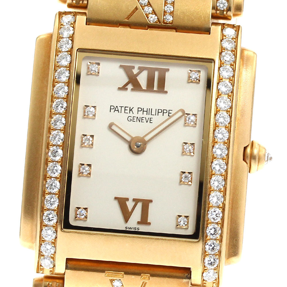 PATEK PHILIPPE twenty 4 4910/40R-011 K18PG diamond bezel QZ Ladies Watch_816581