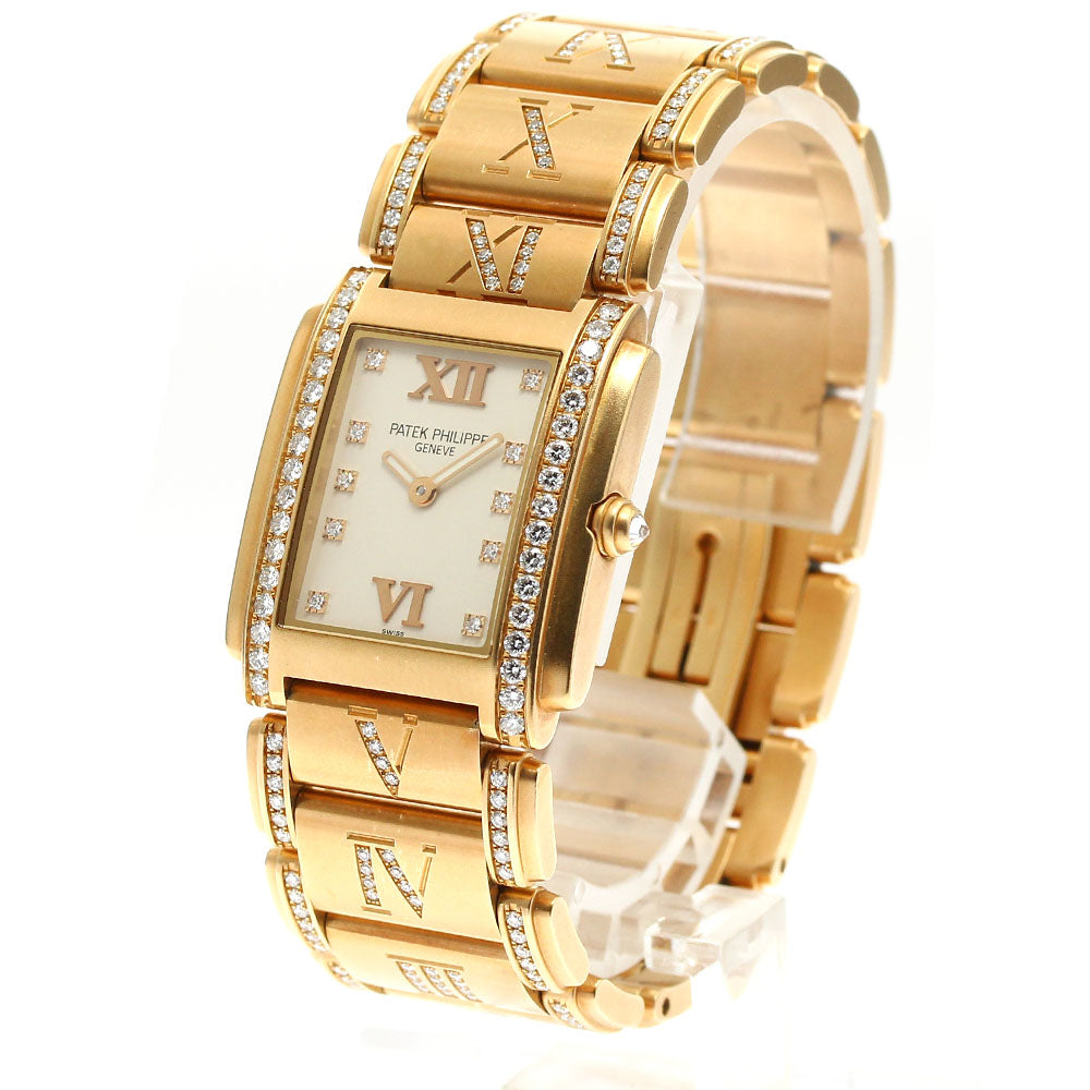 PATEK PHILIPPE twenty 4 4910/40R-011 K18PG diamond bezel QZ Ladies Watch_816581