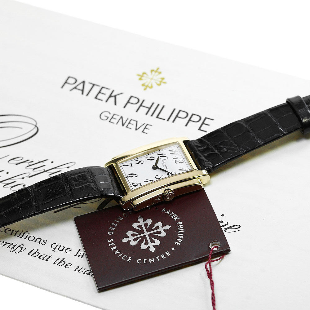 PATEK PHILIPPE Gondouro 4824J-001 18K Yellow Gold white Dial Quartz Ladies Watch_816583
