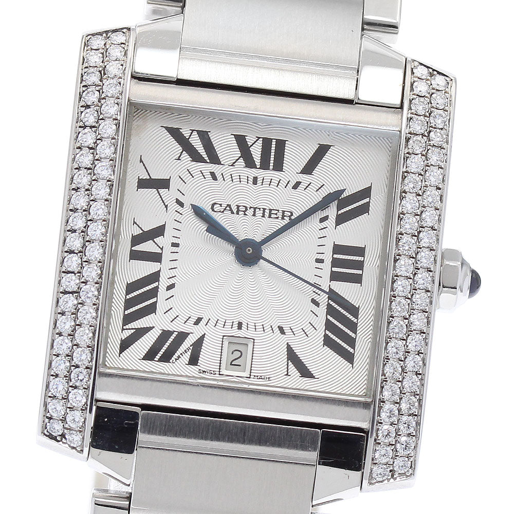 CARTIER Tank francaise LM W51002Q3 After diamond bezel Silver Dial Automatic Men's Watch_816584