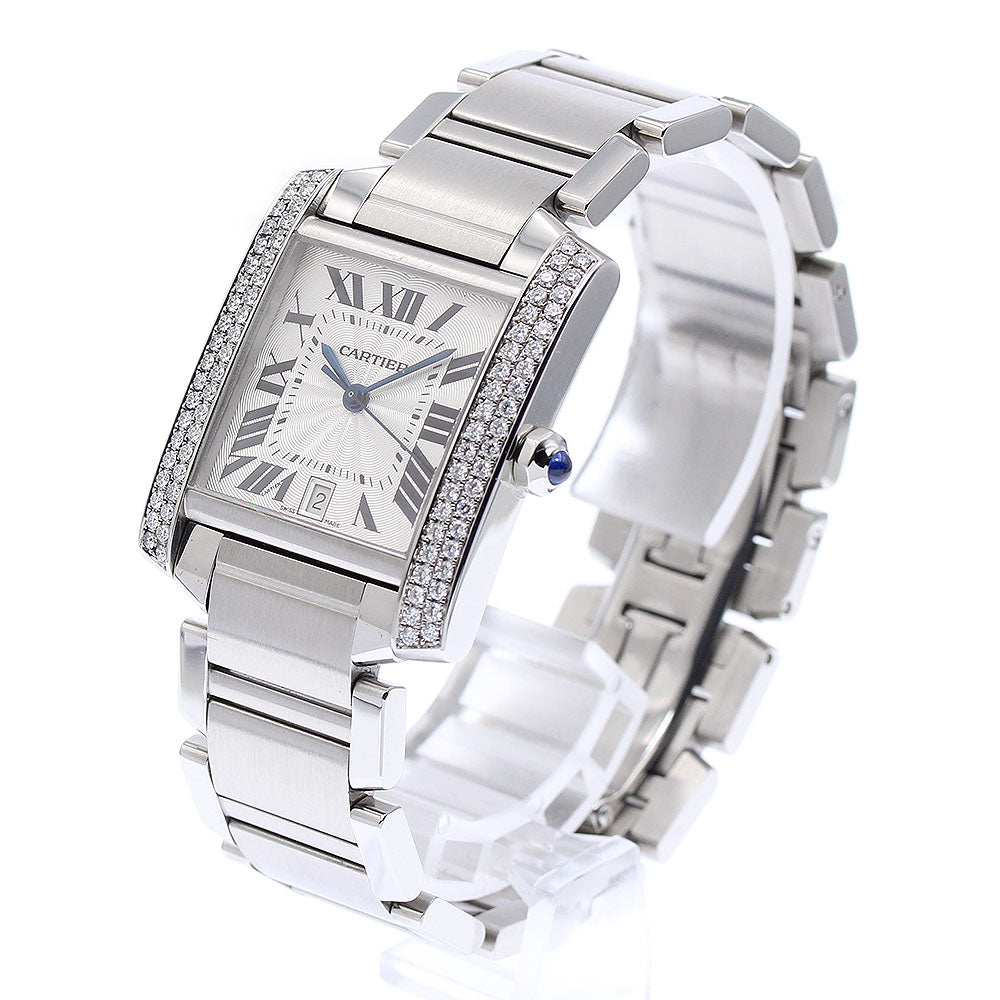 CARTIER Tank francaise LM W51002Q3 After diamond bezel Silver Dial Automatic Men's Watch_816584