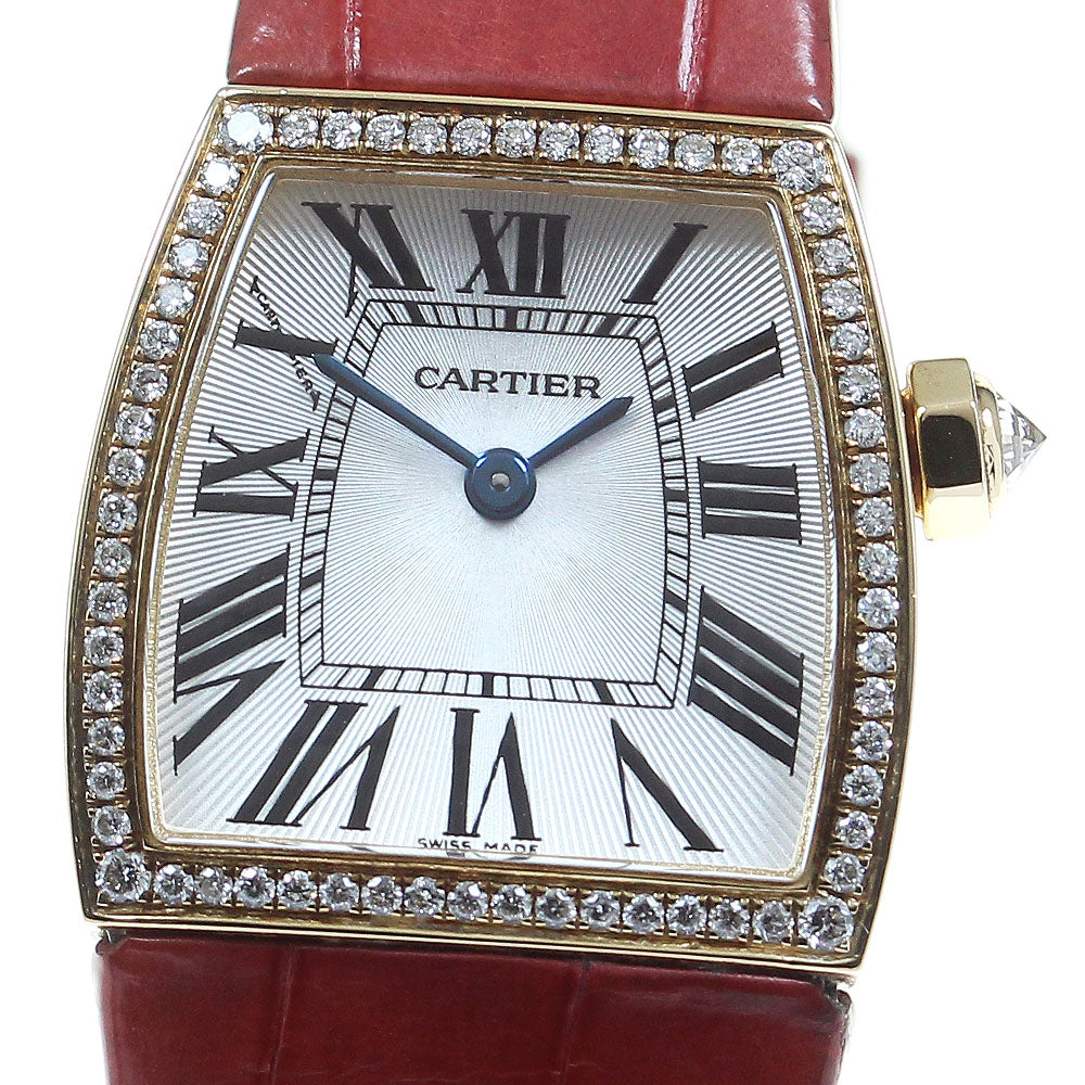 CARTIER Ladonia SM K18YG after diamond bezel Silver Dial Quartz Ladies Watch_816600