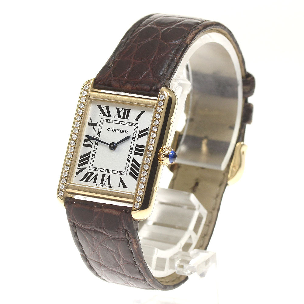 CARTIER Tank solo SM W1018755 K18YG/Stainless Steel After Diamond Silver Dial Quartz Ladies Watch_816616