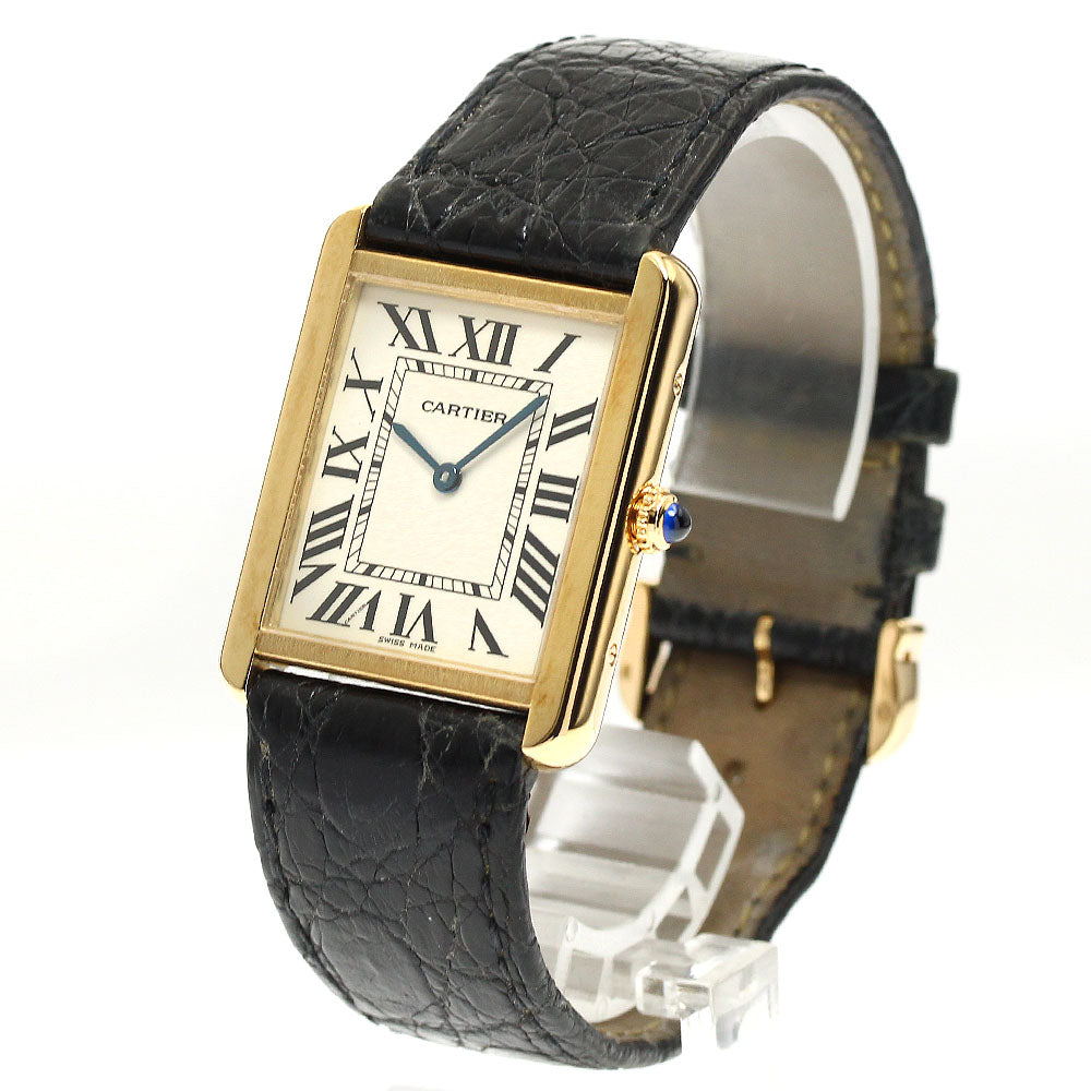 CARTIER Tank solo LM W5200004 18K Yellow Gold Silver Dial Quartz Men's Watch_816642