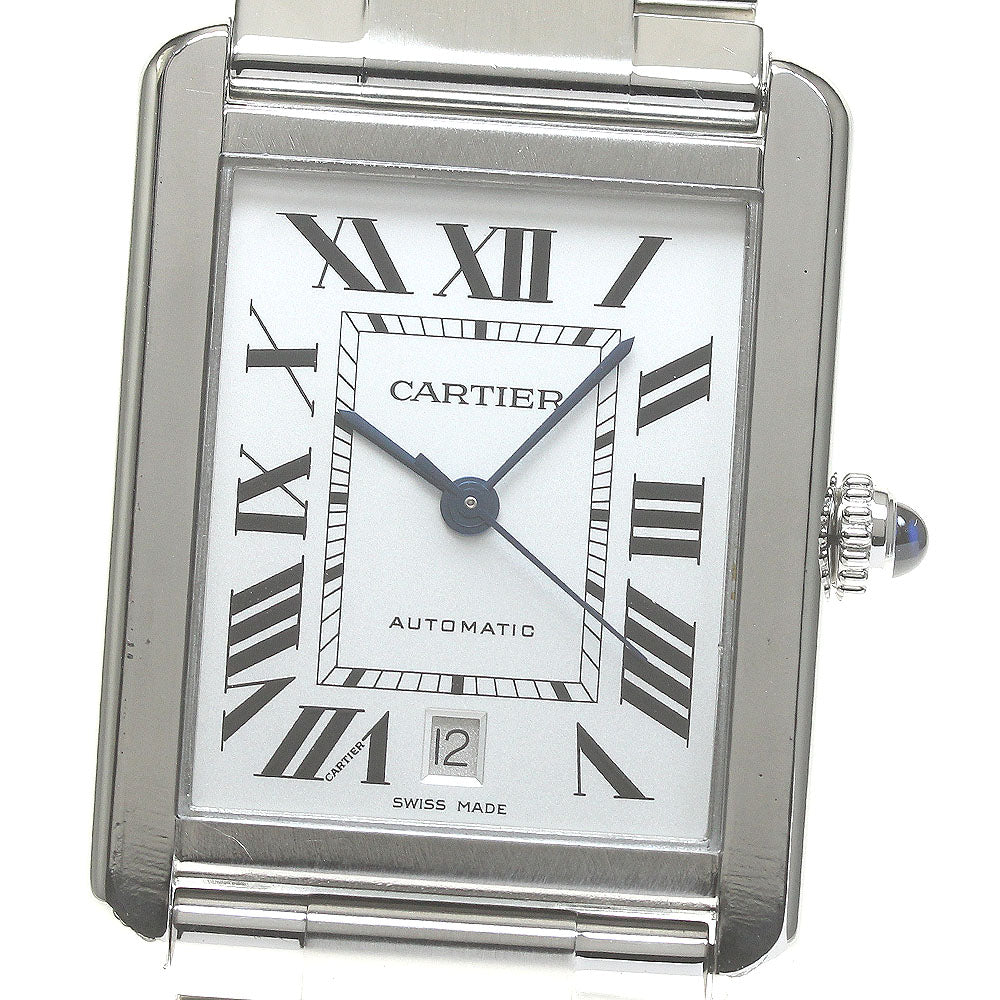 CARTIER Tank solo XL W5200028 Date Silver Dial Automatic Men's Watch_816656