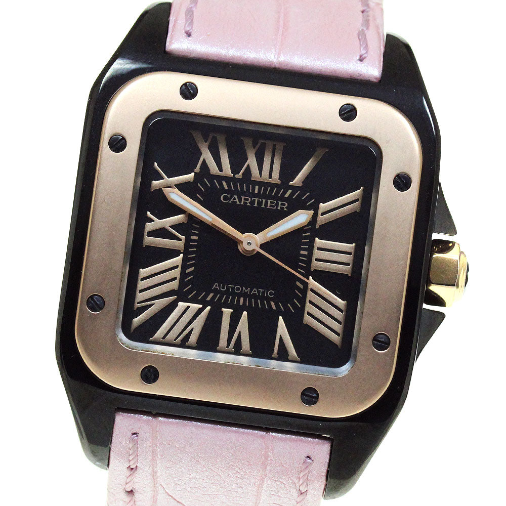 CARTIER Santos 100 MM W2020007 K18PGBezel Black Dial Automatic Boy's_816675