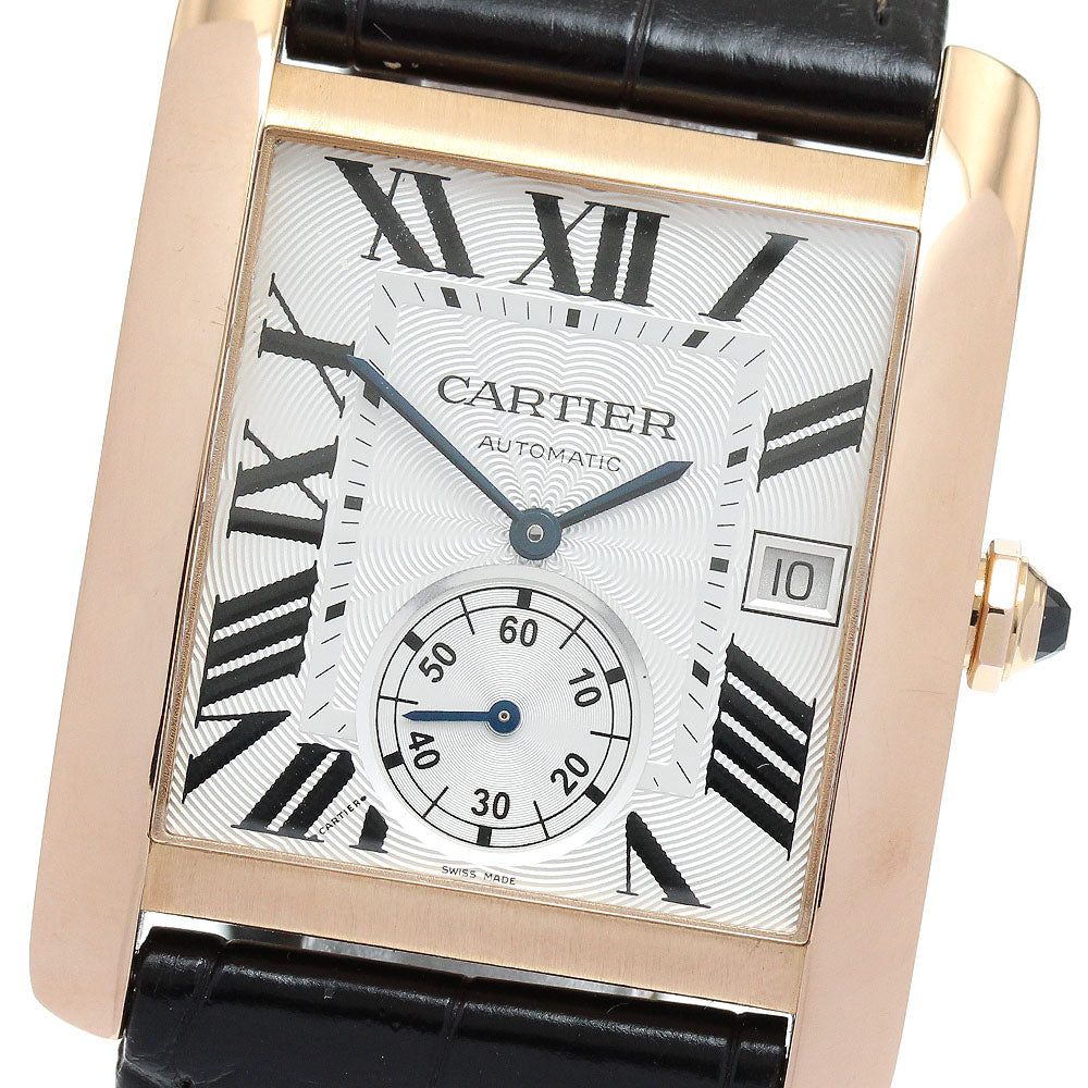 CARTIER Tank MC WGTA0014 18K Pink Gold Silver Dial Automatic Men's Watch_816676