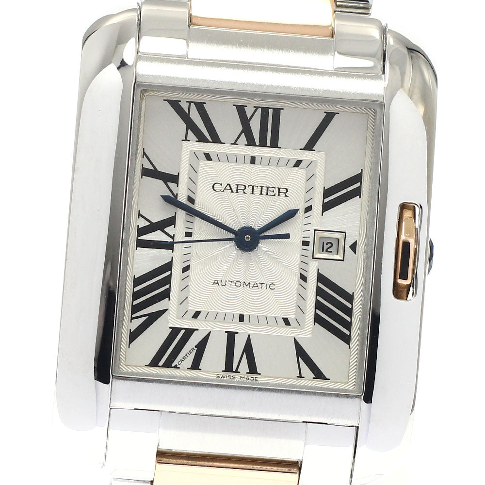 CARTIER Tank Anglaise LM W5310007 PG2 tone date Automatic Boy's Watch_816724