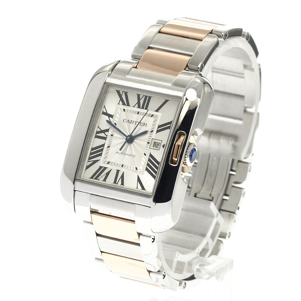 CARTIER Tank Anglaise LM W5310007 PG2 tone date Automatic Boy's Watch_816724
