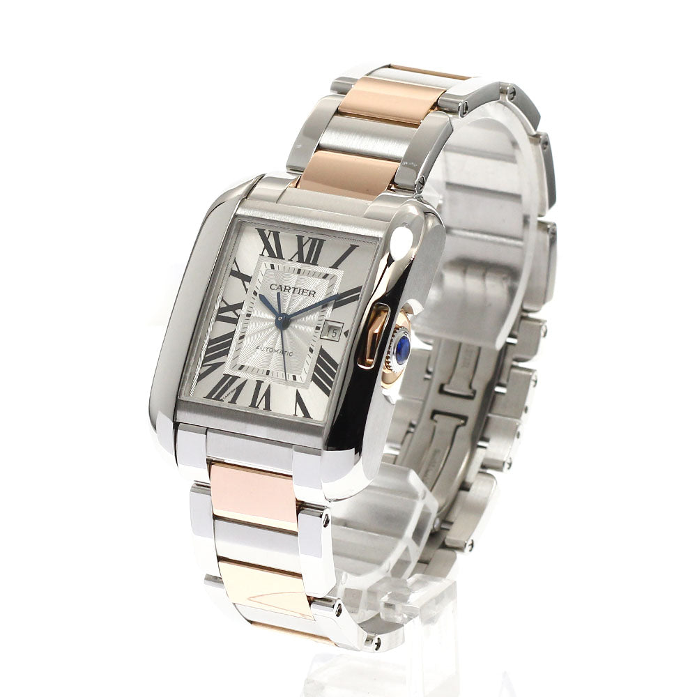 CARTIER Tank Anglaise LM W5310037 Date Silver Dial Automatic Men's Watch_816727