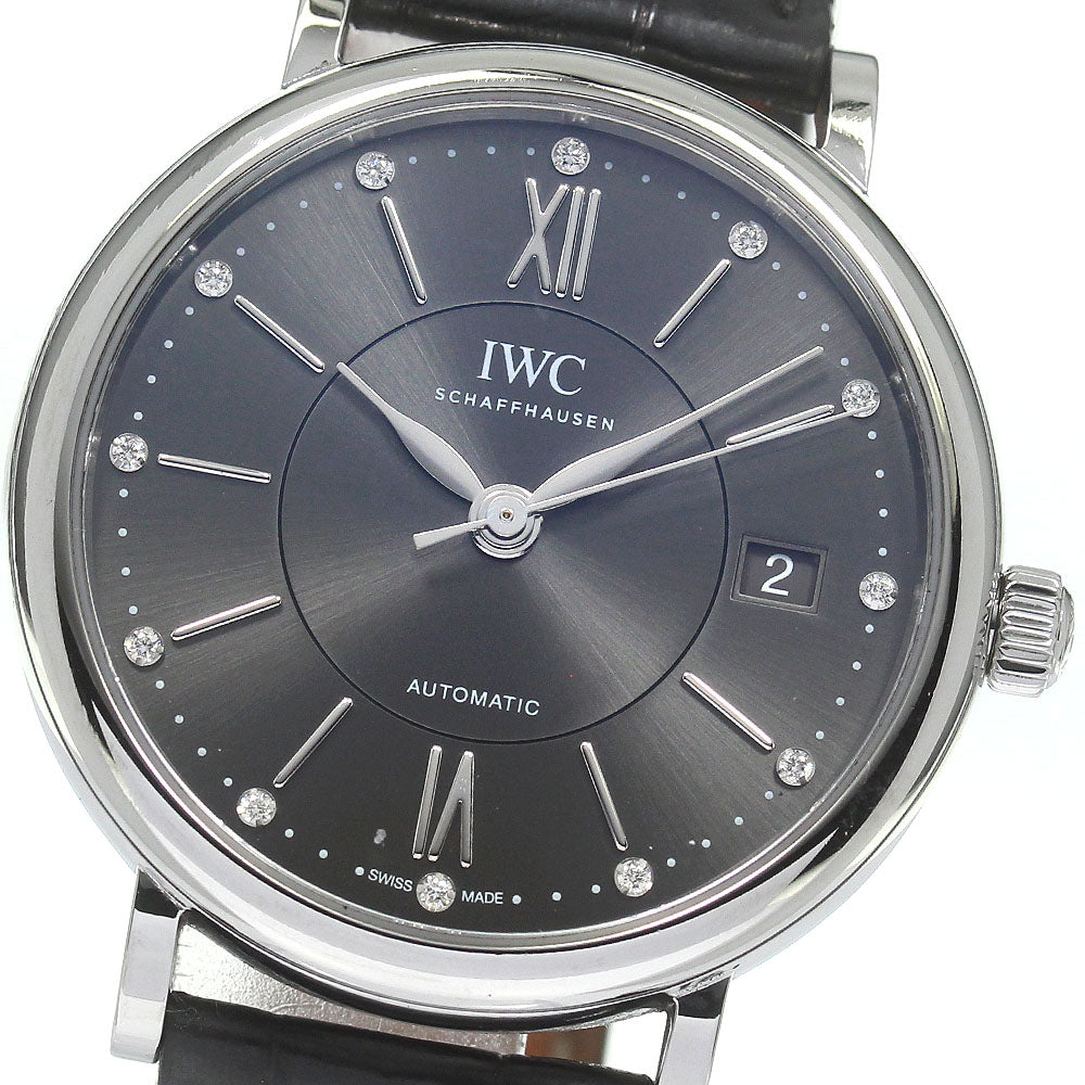 IWC SCHAFFHAUSEN Portofino IW458102 37MM 12P Diamond gray Dial Automatic Boy's Watch_816765