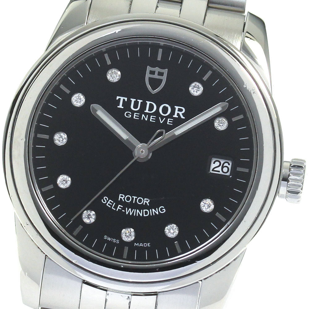 TUDOR Glamour 55000 10P Diamond Date Black Dial Automatic Men's Watch_816792