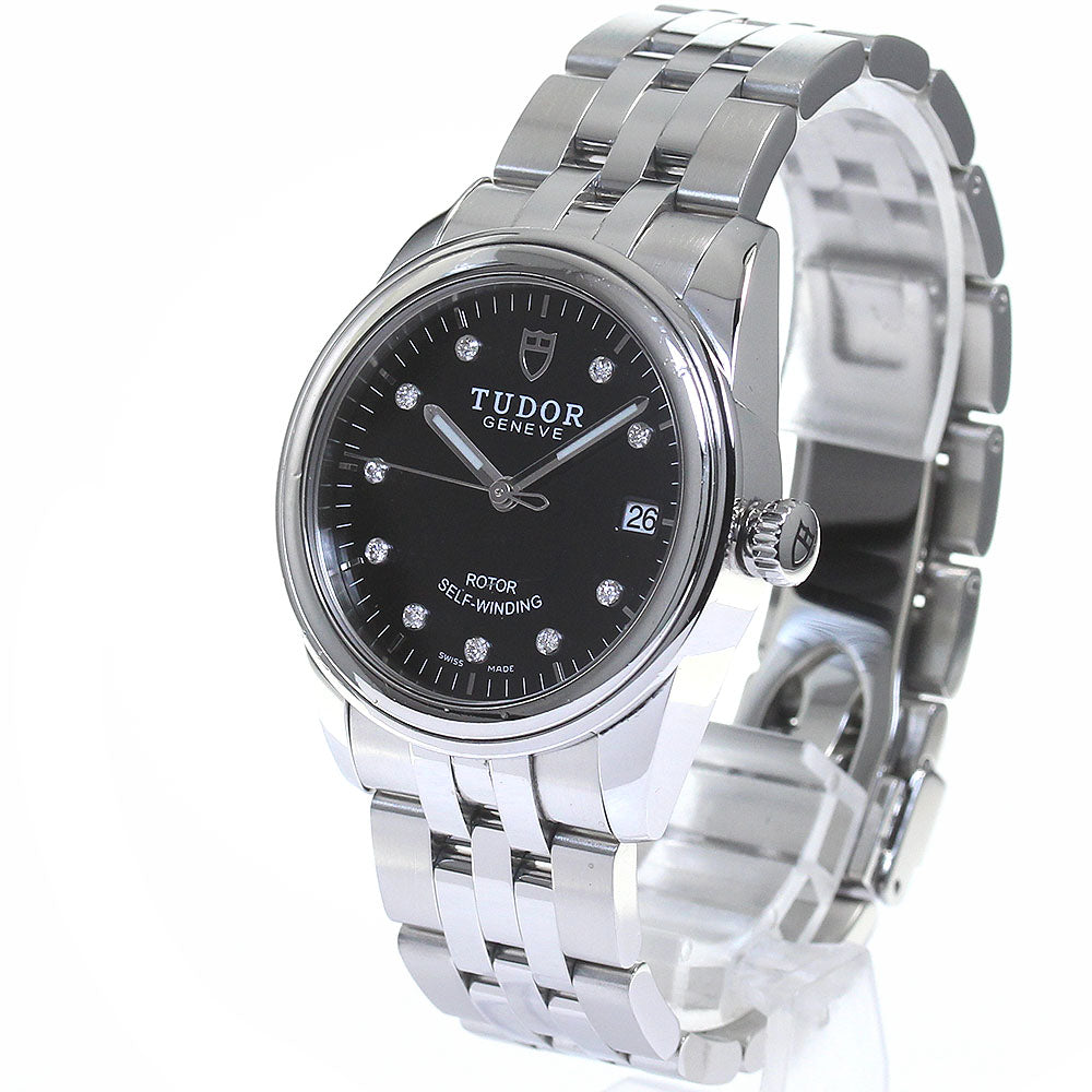 TUDOR Glamour 55000 10P Diamond Date Black Dial Automatic Men's Watch_816792