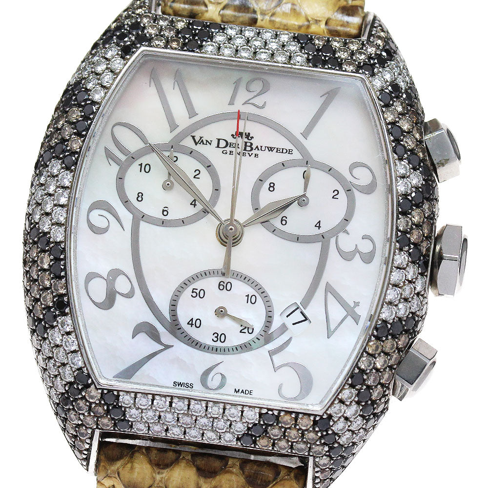 VAN DER BAUWEDE MAGNUM CAL.25 Chronograph SV800 White shell Dial Quartz Men's Watch_816824
