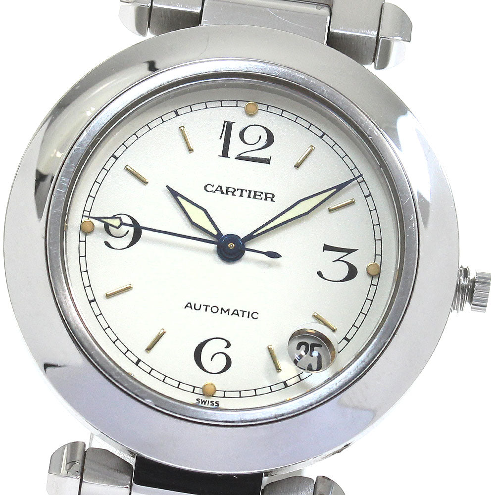 CARTIER Pasha C W31023M7 Date Silver Dial Automatic Boy's Watch_816877