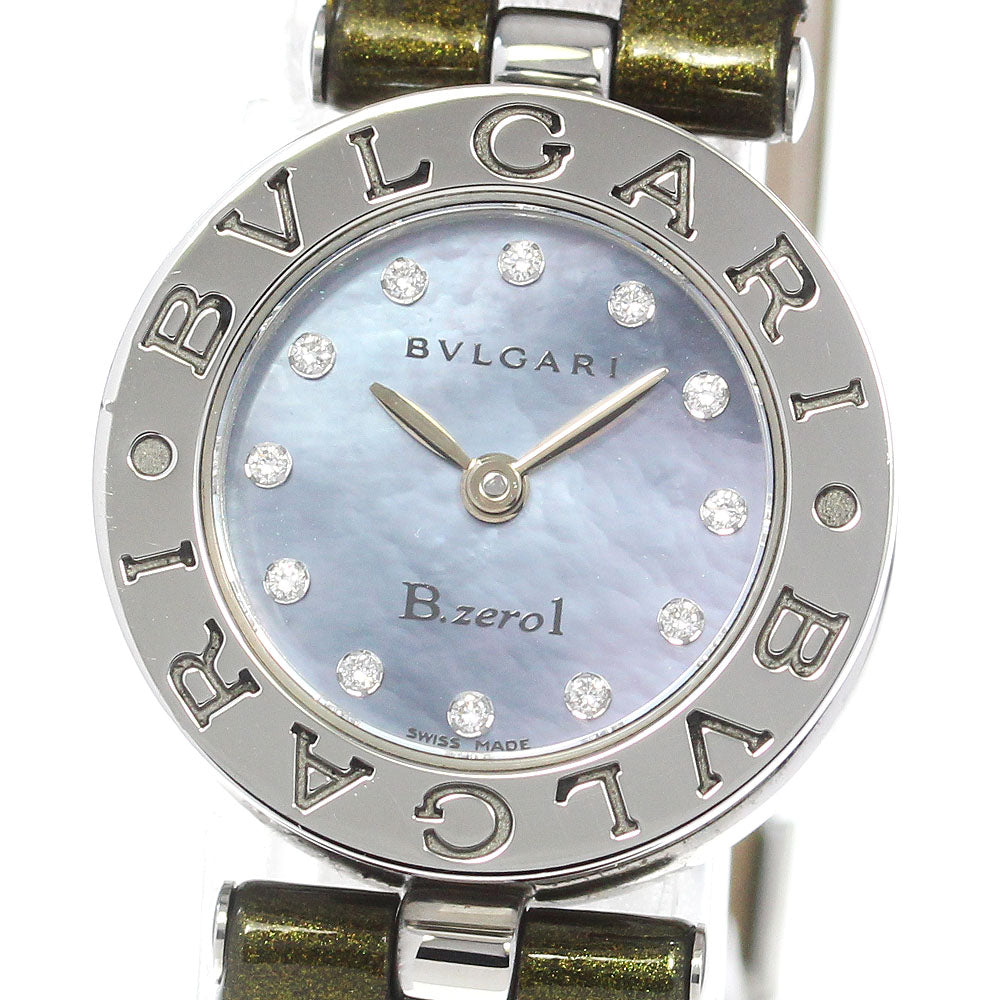 BVLGARI B-zero1 BZ22S 12P diamond Blue shell Dial Quartz Ladies Watch_817158