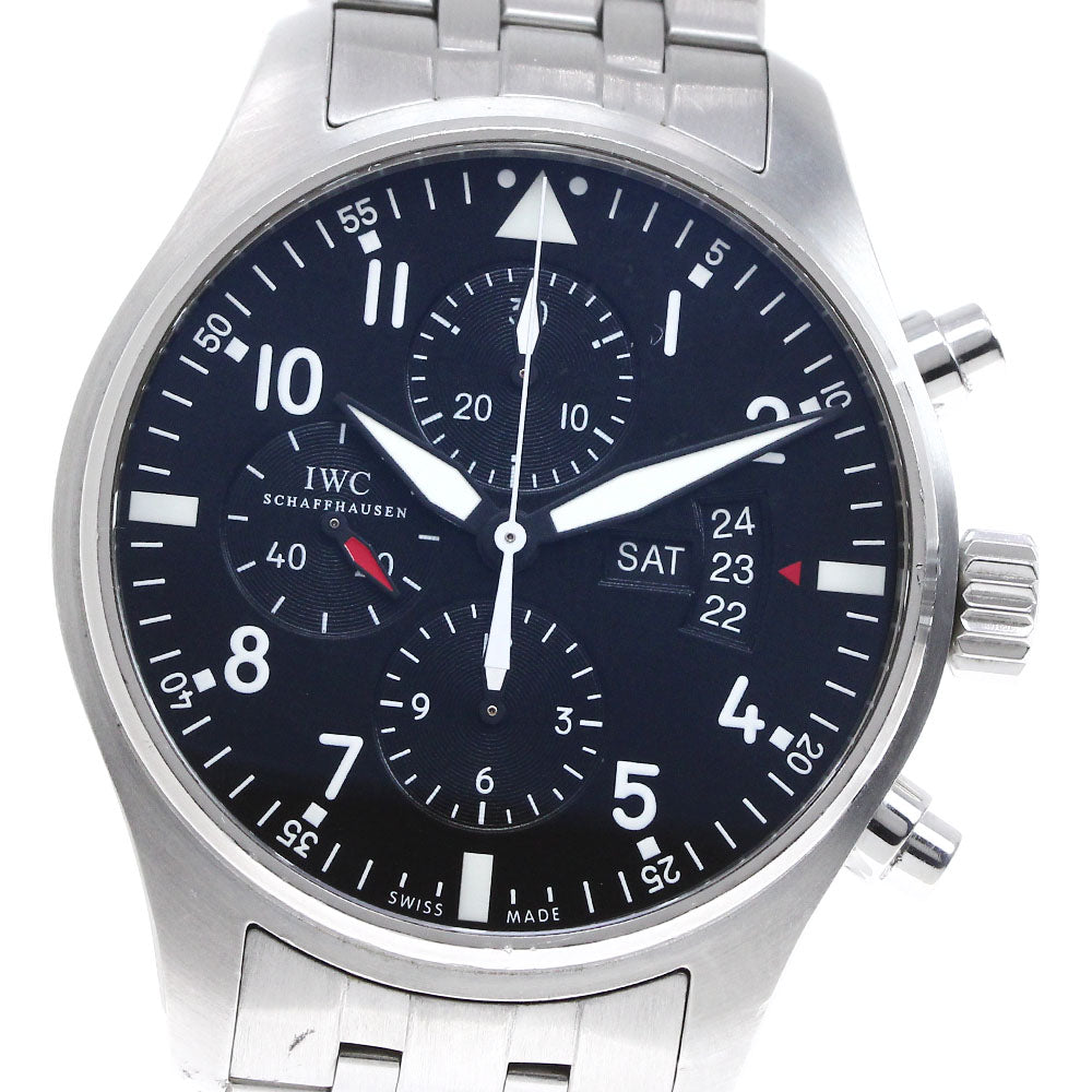 IWC SCHAFFHAUSEN Pilot watch IW377704 Chronograph black Dial Automatic Men's Watch_817187