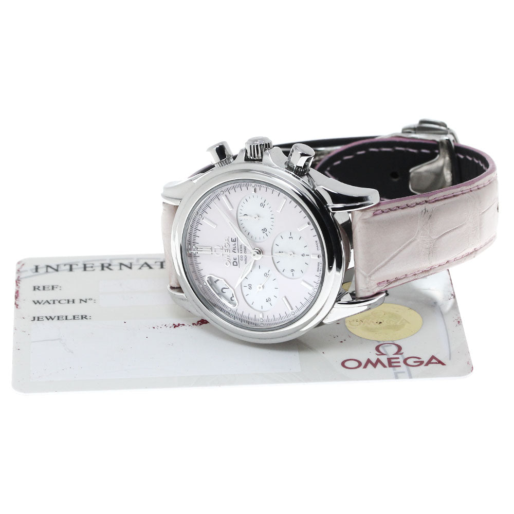 OMEGA De Ville 4878.74 Co-Axial Chronograph ピンクシェル/ホワイトシェル Dial Automatic Ladies Watch_817201