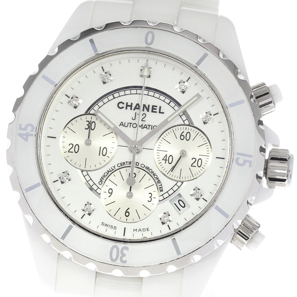 CHANEL J12 H2009 9P diamond chronograph White Dial Automatic Men's Watch_817234