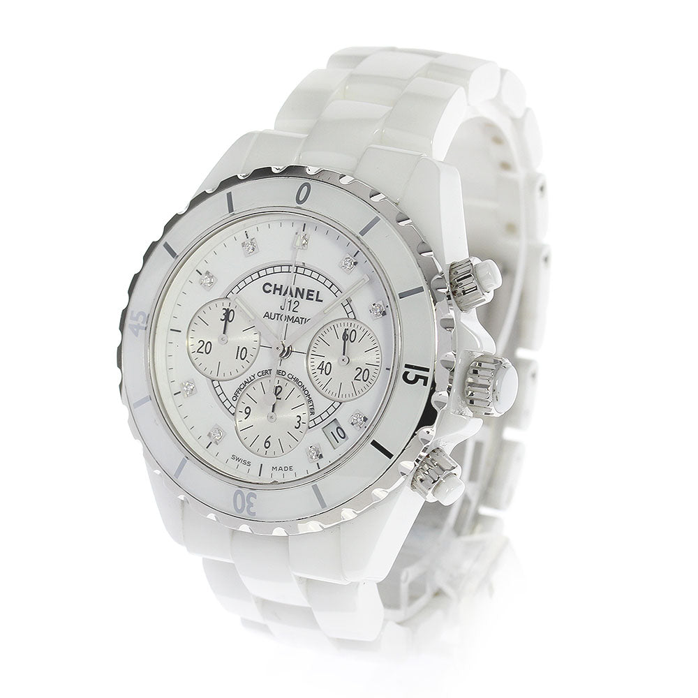 CHANEL J12 H2009 9P diamond chronograph White Dial Automatic Men's Watch_817234