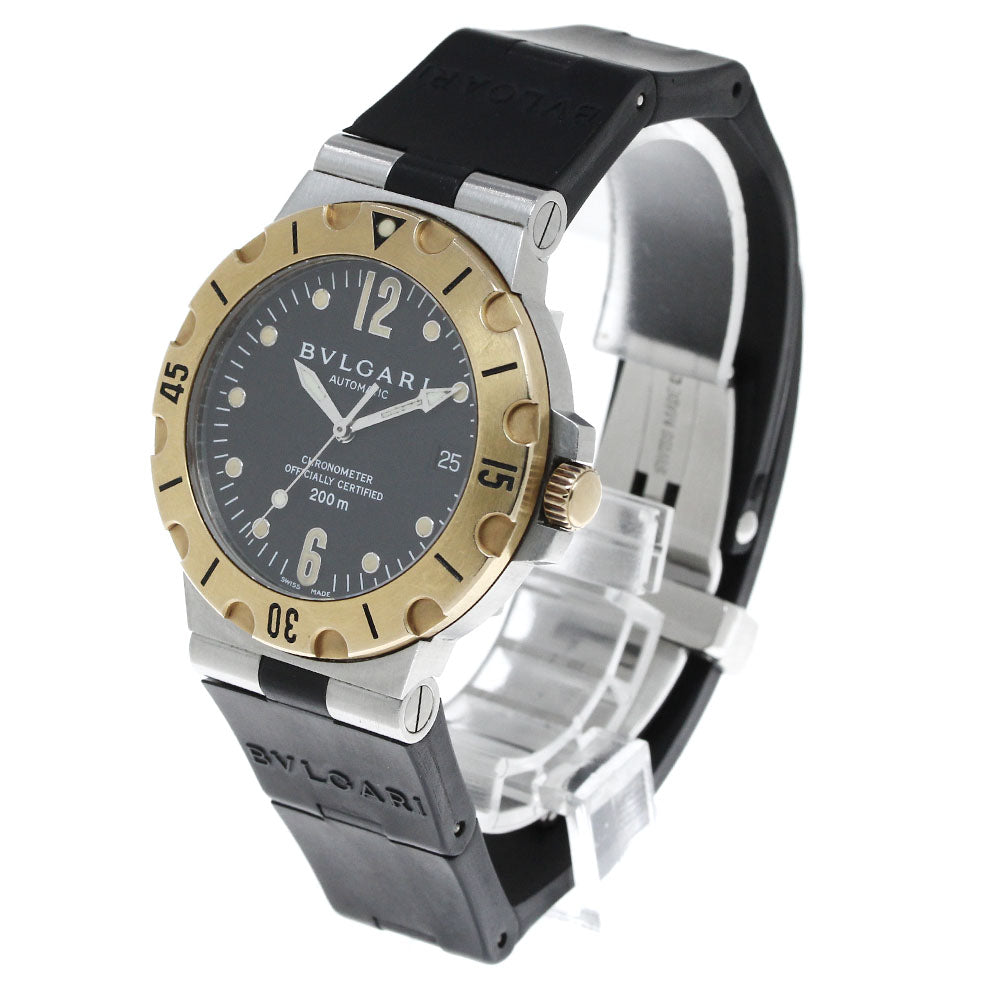 BVLGARI Diagono Scuba SD38SG YG bezel date black Dial Automatic Men's_817317