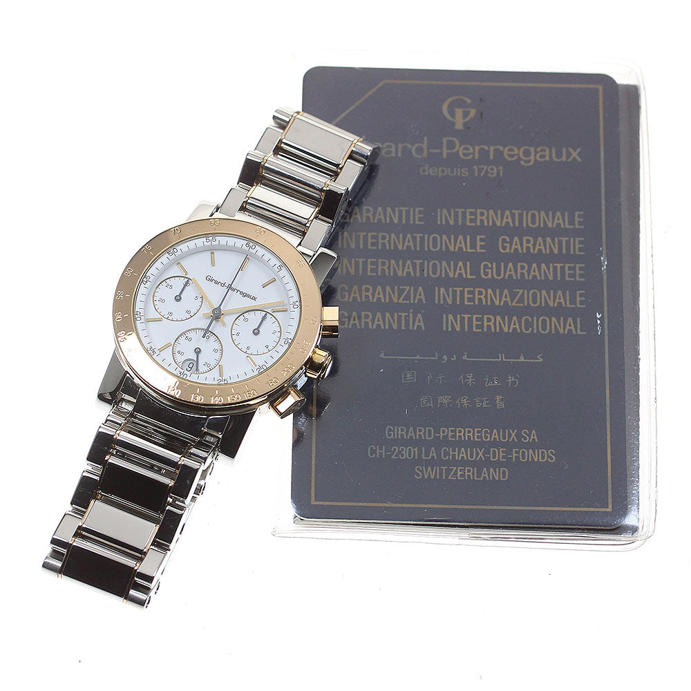 GIRARD-PERREGAUX 7001 7700 Chronograph Date White Dial Quartz Men's Watch_817348