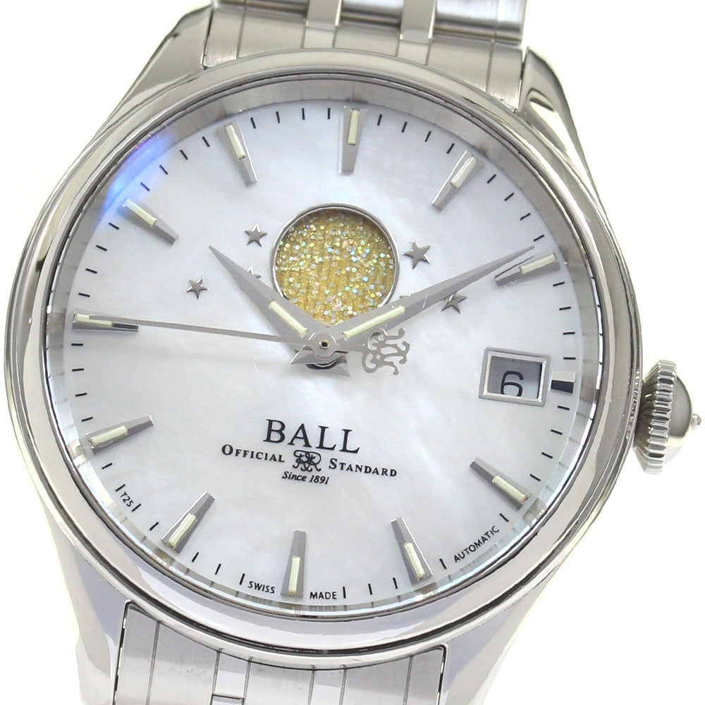 BALLWATCH Train Master Moon Phase 34 NL3082D-SJ-WH Date Automatic Boy's_817388