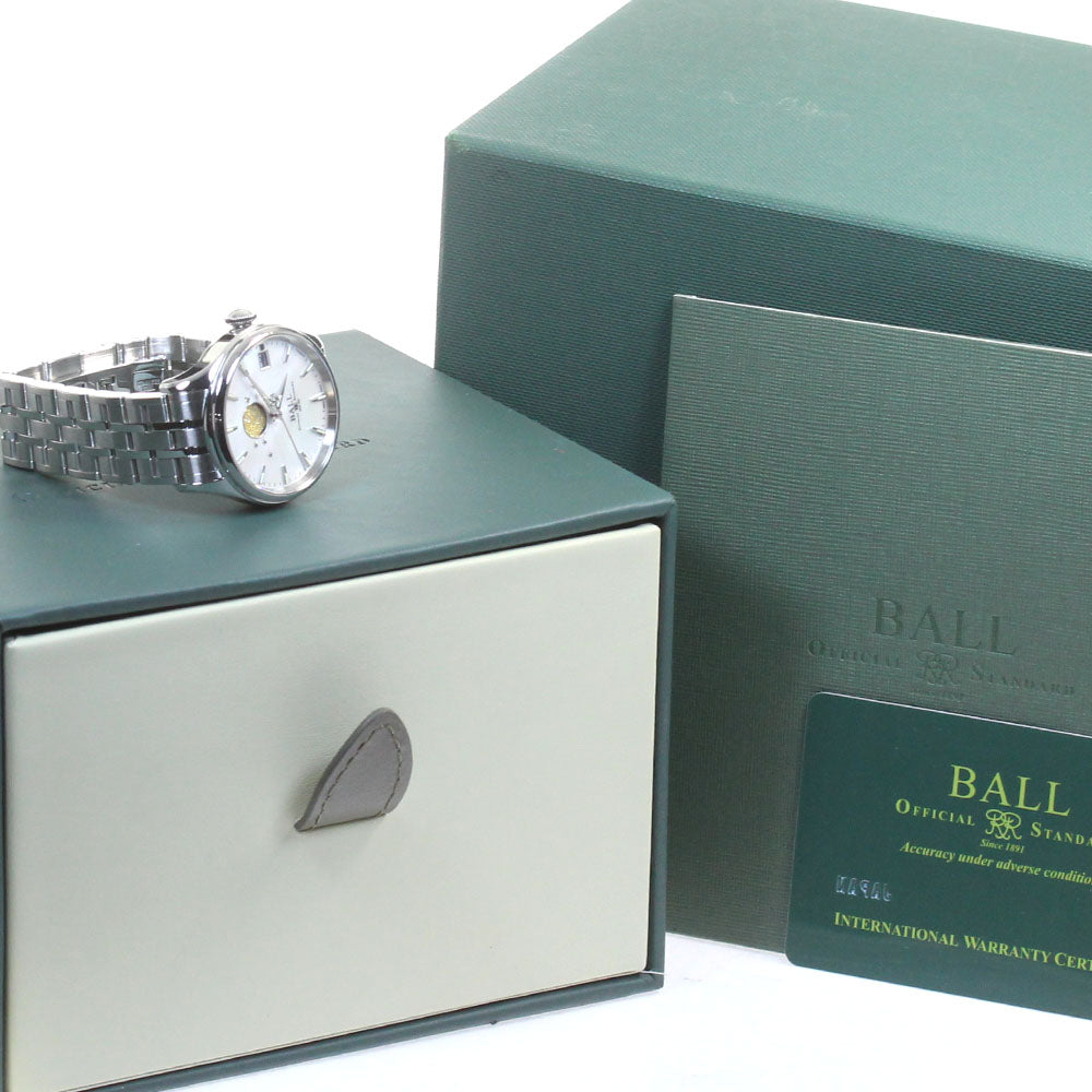 BALLWATCH Train Master Moon Phase 34 NL3082D-SJ-WH Date Automatic Boy's_817388