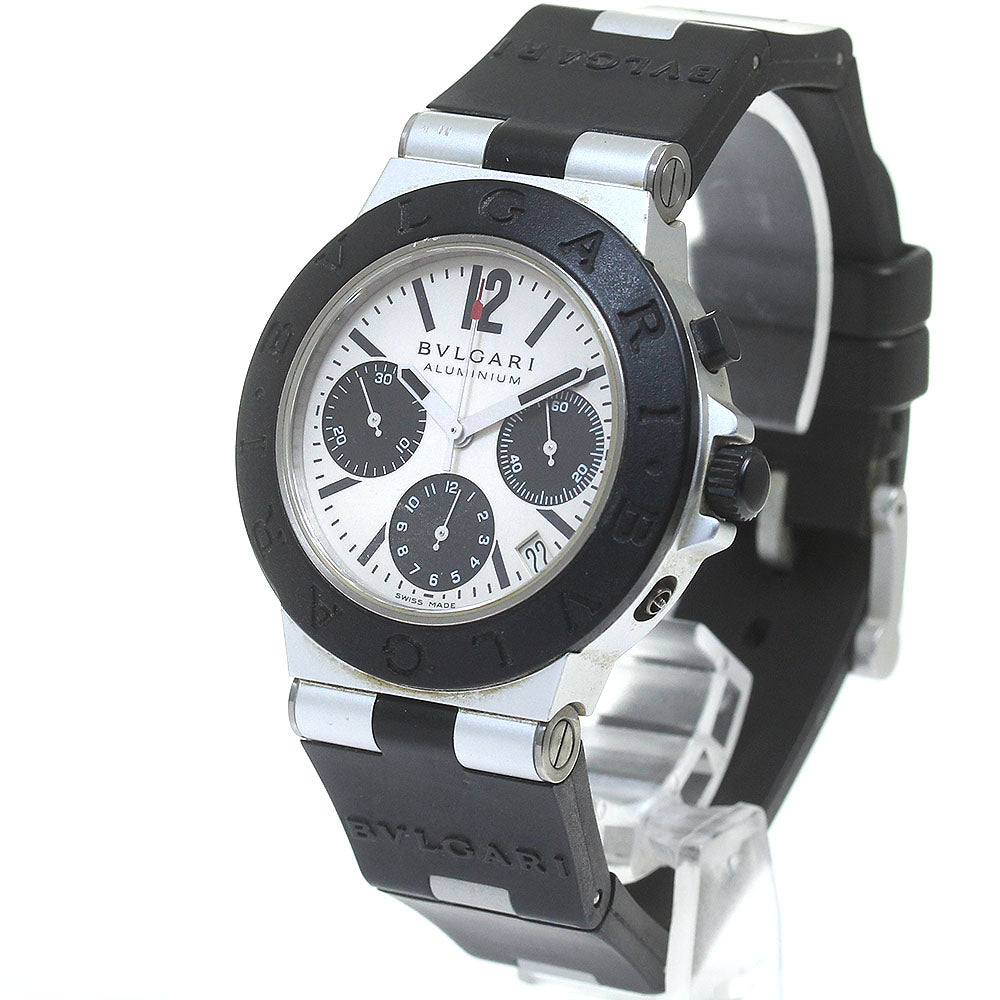 BVLGARI aluminum AC38TA Chronograph Silver / Black Dial Automatic Men's Watch_817389