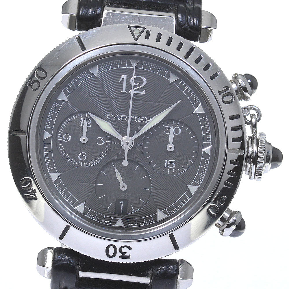 CARTIER Pasha 38 mm W3105155 Chronograph Date gray Dial Automatic Men's Watch_817422