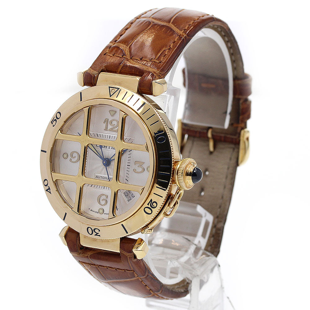 CARTIER pashagrid 38 K18YG date Silver Dial Automatic Men's Watch_817445