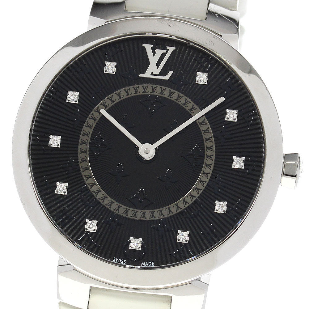 LOUIS VUITTON Tambour Slim MM QA144Z 11P diamond black Dial Quartz Ladies_817492