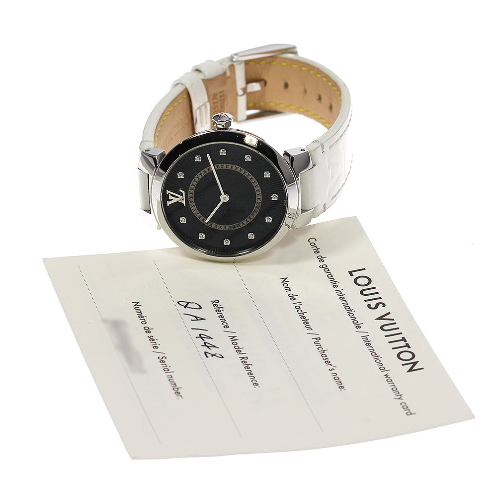 LOUIS VUITTON Tambour Slim MM QA144Z 11P diamond black Dial Quartz Ladies_817492