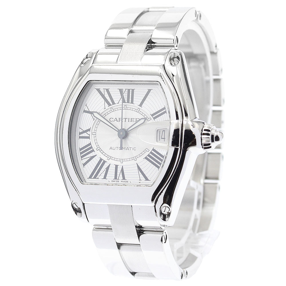 CARTIER Roadster LM W62025V3 Date Silver Dial Automatic Men's Watch_818485