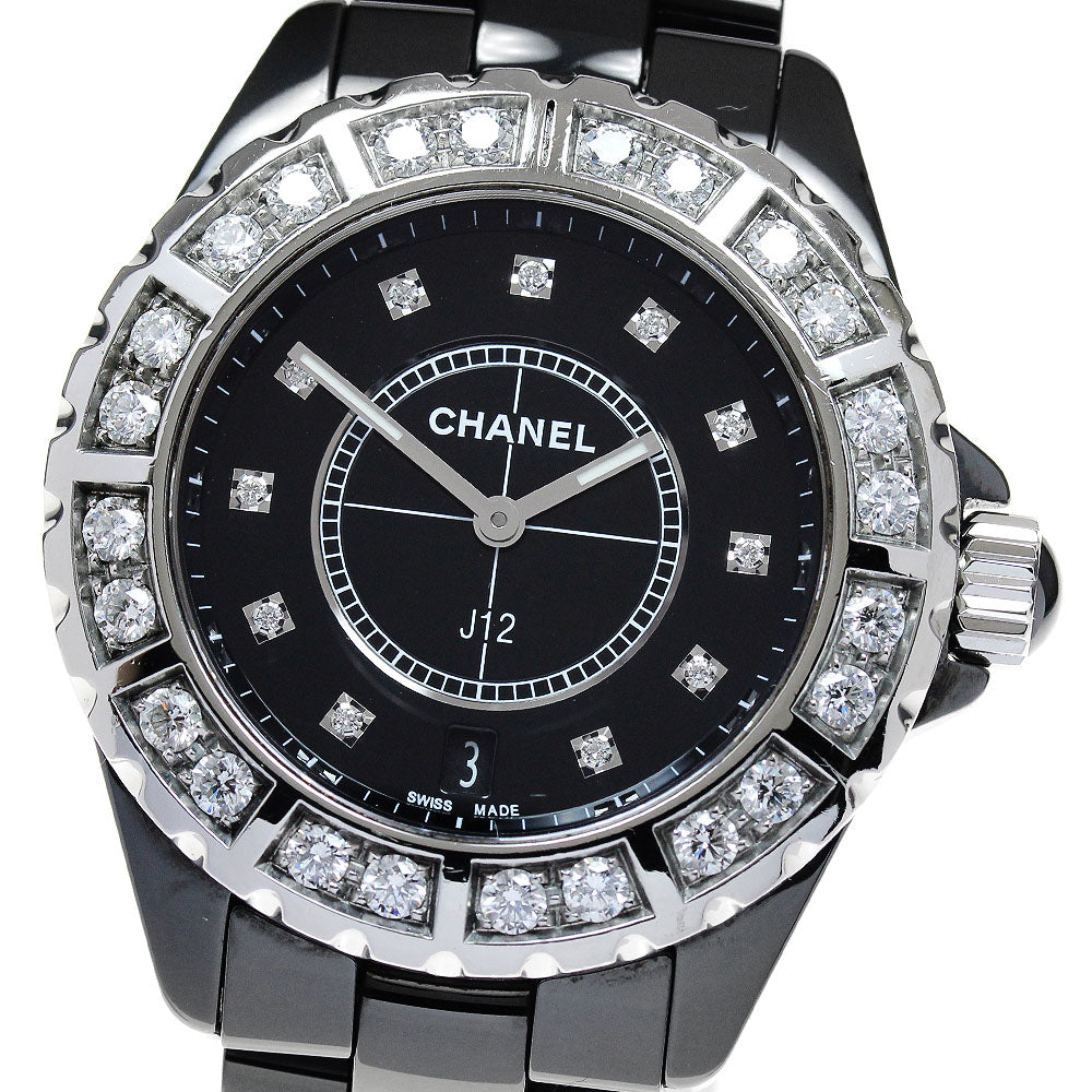 CHANEL J12 H2428 Black ceramic diamond Bezel black Dial Quartz Men's _818528