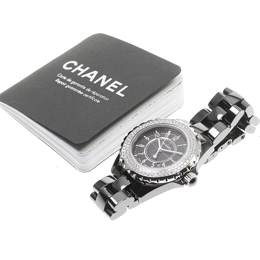 CHANEL J12 H0949 Black ceramic diamond bezel Quartz Ladies Watch_818852