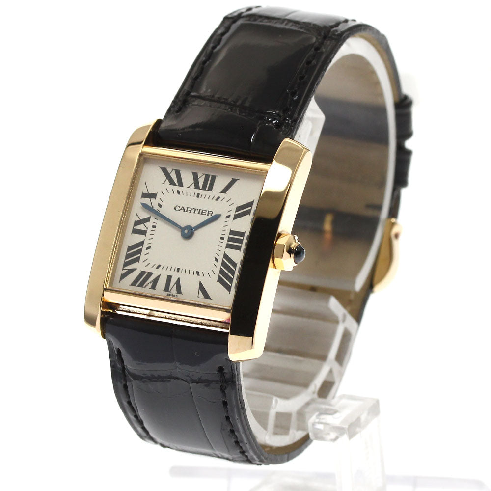 CARTIER Tank Francaise MM W5000356 18K Yellow Gold beige Dial Quartz Ladies Watch_818983