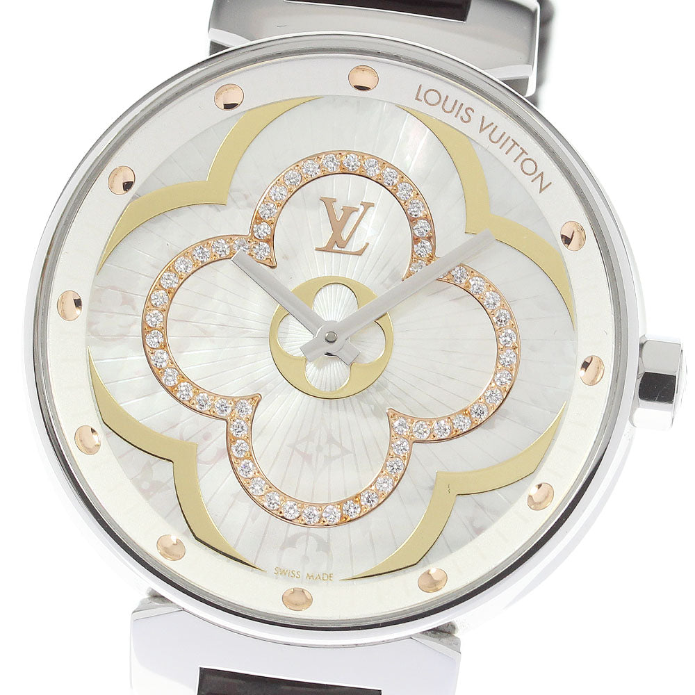 LOUIS VUITTON Tambour Moon Divine QA019 White shell Dial Quartz Ladies_819257