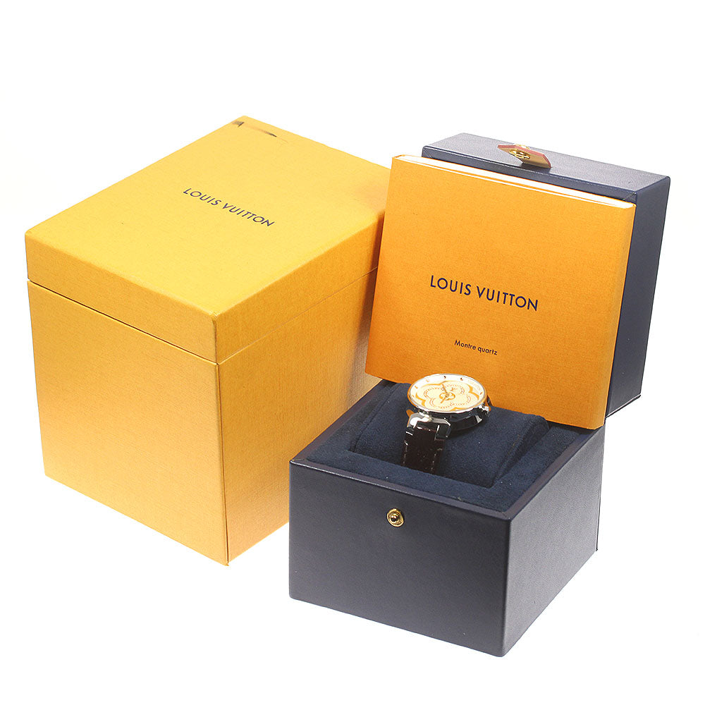 LOUIS VUITTON Tambour Moon Divine QA019 White shell Dial Quartz Ladies_819257