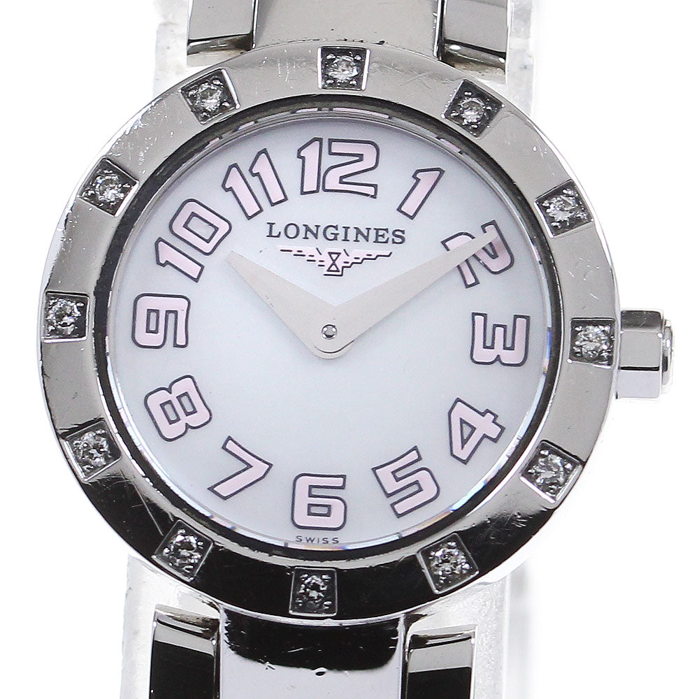 LONGINES Dolcevita L5.174.0 Diamond Bezel Shell Dial Quartz Ladies Watch_819279