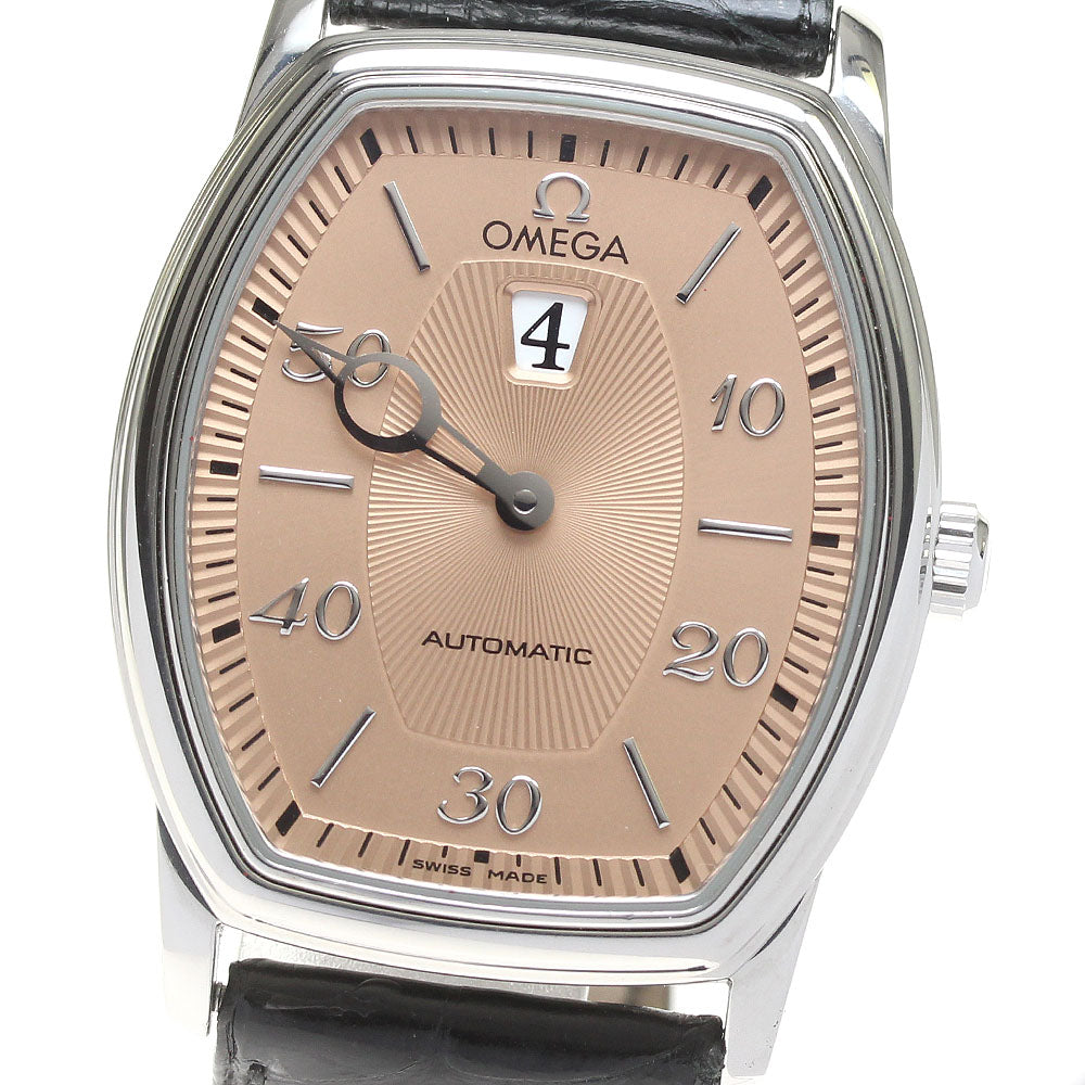 OMEGA De Ville Prestige 4853.61 Jumping Hour Date pink Dial Automatic Men's Watch_819280