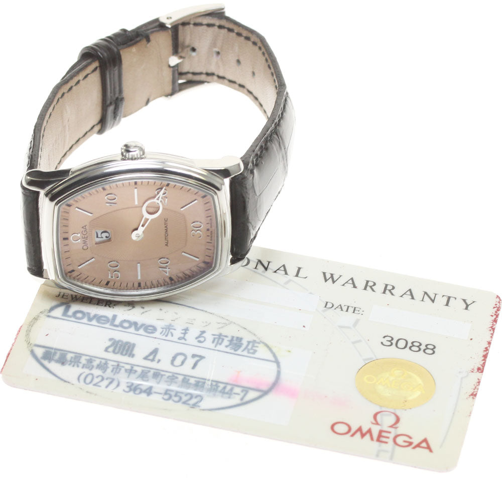 OMEGA De Ville Prestige 4853.61 Jumping Hour Date pink Dial Automatic Men's Watch_819280